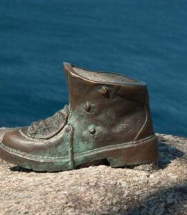 Camino de Santiago Walking Boot Sculture